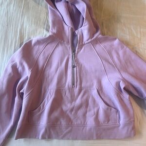 lululemon pink peony scuba oversized half zip hoodie